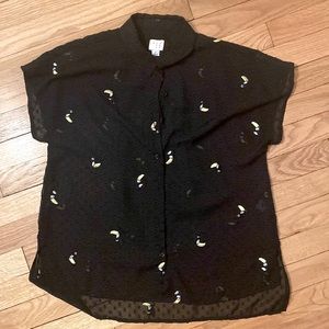 A New Day Sheer Button Up Blouse